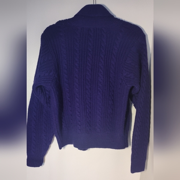 Vintage Robert Scott Women's Purple Cable Knit Sweater 100 Percent Wool Size 6 - Picture 2 of 2